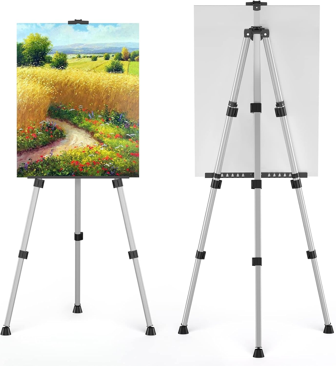 Portable Adjustable Easel- Aluminum Metal Tripod Artist Easel with Bag