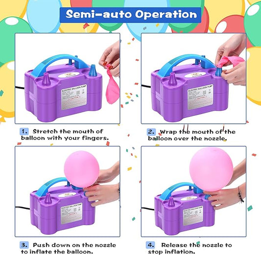 Electric Balloon Pump With Dual Nozzle Air Pump